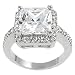 Tressa Silvertone Princess and Round-cut Cubic Zirconia Ring