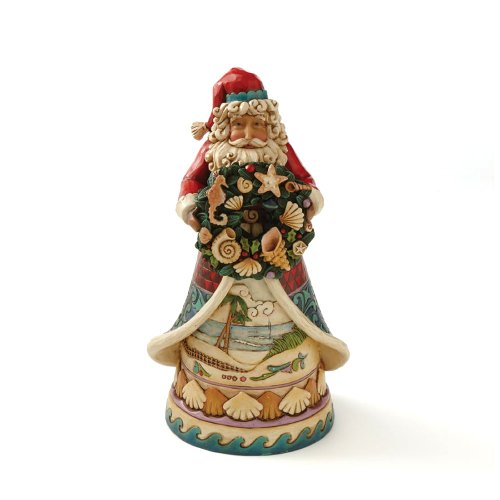Jim Shore Heartwood Creek from Enesco Beach Santa Figurine 9.5 IN