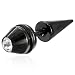 The Stainless Steel Jewellery Shop - Black Stainless Steel Body Jewellery with Band and 1 Clear Cubic Zirconia