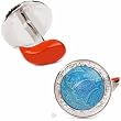 Robert Graham Blue Leather Paisley Dome Cufflinks