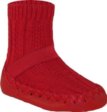 Konfetti Red Cable Knit Moccasin