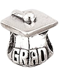 925 Sterling Silver Graduation Cap Bead, For Chamilia, Pandora, Biagi, Personality, Reflections And More Charm Bracelets