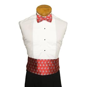Arizona Cummerbund and Bow Tie Set - University of Arizona Red Cummerbund Set with A Logo