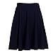 HDE Women's Jersey Knit Flare A Line Pleated Circle Skater Skirt (Midnight Blue, Large)