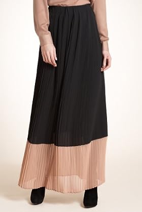 Autograph Pleated Colour Block Maxi Skirt