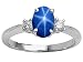 Jewelry : 1.70 cts Genuine 9x7 Oval Star Sapphire Engagement Ring - 14kt White or Yellow Gold
