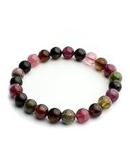 O-stone 3A Tourmaline Love of Rainbow Bracelet Grounding Stone Protection 8mm