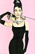 (24x36) Breakfast at Tiffany's Movie, Audrey Hepburn as Holly Golightly, Pink, Poster Print