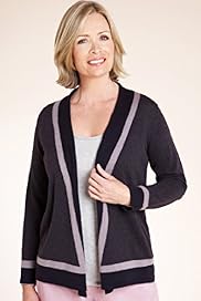 Classic Collection Open Front Colour Block Cardigan with Wool