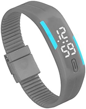 OUBAO Rubber LED Date Sports Bracelet Digital Wrist Watch(Gray)