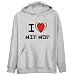 I Love Hip Hop Music Mens Hoodie (Heather Gray, Sizes X-Small - XXX-Large)