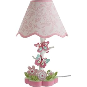 Kids Line Bella Lamp Base and Shade, Pink