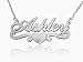 Name Necklace with Heart Double Thick Silver, Best Quality Name Necklace