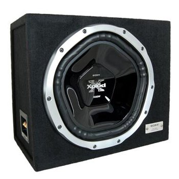 Sony XS-LE121W 12 Loaded Subwoofer Enclosure with 1 Shallow-Mount 1000 Watt Car Subwoofer