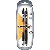 BIC Triumph 537 Retractable Gel Medium Point (0.7mm) Pen, Black, 2 Gel Pens