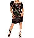 Blue Banana Black Peacock Belted Short Dress