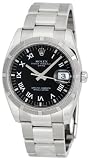 Rolex Date Black Roman Dial Domed Bezel Mens Watch 115210BKRO