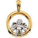 PRE-HOLIDAY SALE!!! 10% OFF 14K Two-Tone Gold Angel Pendant - 15.00mm