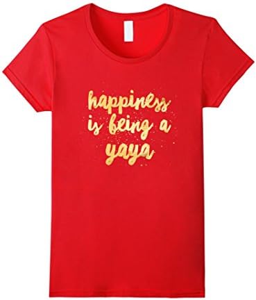 Women's Happiness is being a Yaya T Shirt Mug Merch for Yayas Family XL Red