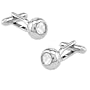 Men's Silver Plated Swarovski Type Crystal Cufflink by Principessa