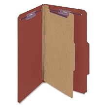 Smead Classification Folder, Legal, 2/5 Right Of Center, 1 Divider, Red, 10 per Box (18775)