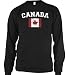 Tcombo Canada Canadian Flag Football Soccer Distressed Vintage Ethnic Pride Patriotic Nationality Men's Thermal Shirt (XL, BLACK)