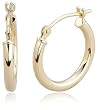 14k Yellow Gold 2mm Round Hoop Earrings