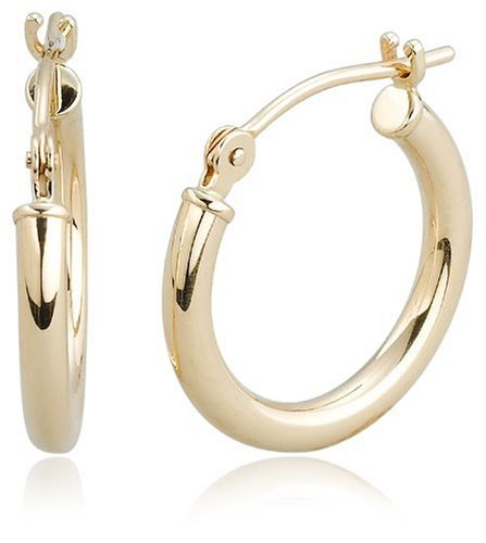14k Yellow Gold 2mm Round Hoop Earrings