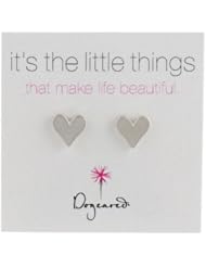 Dogeared "Its the Little Things" Sterling Silver Heart Post Earrings