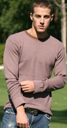 A.S. Tees High Quality Mens Vintage Long Sleeve Thermal T-shirt Tee Shirt - Brown Heather, XL