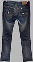 SALE True Religion Women's Jeans Yellow Stitched Flap Pocket in Medium Wash