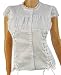 Plus Size Sexy GoThic White Lace-Up Ruffle Corset Top