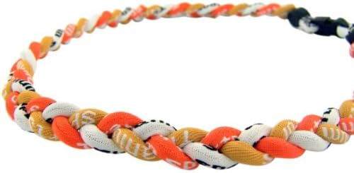 Titanium Tornado Sports Necklace Braided Three Rope Chain for Men Women or Teen (Tan / Orange / White)