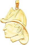 14K Gold Firefighter Silhouette Charm