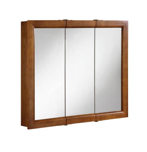 Hardware House LLC H11-5742 Manchester Collection 36-Inch Medicine Cabinet Tri-View Surface Mount, Chestnut Finish