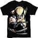 X-Men Wolverine Grey Wolv Snarl Black T-shirt Tee