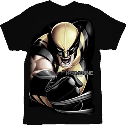  X-Men Wolverine Grey Wolv Snarl Black T-shirt Tee