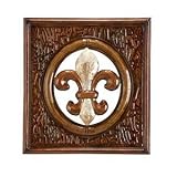 Antique Fluer De Lis Cer Wall Plaque