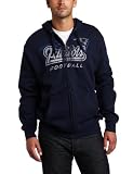 NFL Men's New England Patriots Touchback IV Long Sleeve Fullzip Hooded Fleece (Charcoal Heather, XX-Large)