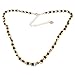 Ladies Gold Tone Metallic Dangling Heart Black Faux Pearl Decor Curbchain Waist Chain