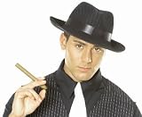 Mens Adult Halloween Costume Hats Mafia Mob Gangster Sopranos Black Pinstripe Fedora Hat Theme Party Outfit