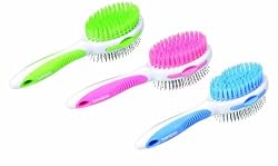 Bamboo Dog Pin Bristle Brush and Flea Comb (Colors Vary)