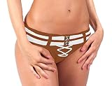 NCAA Texas Longhorns Unnecessary Roughness Lace Up Bikini Bottoms (Team, Small)
