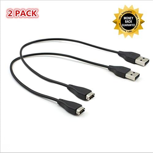 2Pcs USB Charger New Replacement Charging Cable for Fitbit Charge HR Band Wireless Activity Bracelet (Black)