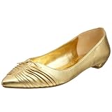 BCBGirls Women's Skyla Pointed Flat,Gold Metallic,8.5 M US