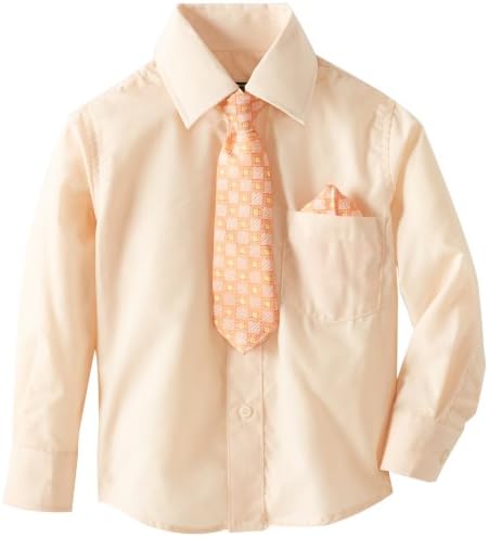 American Exchange Little Boys' Little Dress Shirt with Tie and Pocket Square