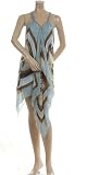 BCBG AQUAMIST SILK BEADED SCARF MINI DRESS NEW 0