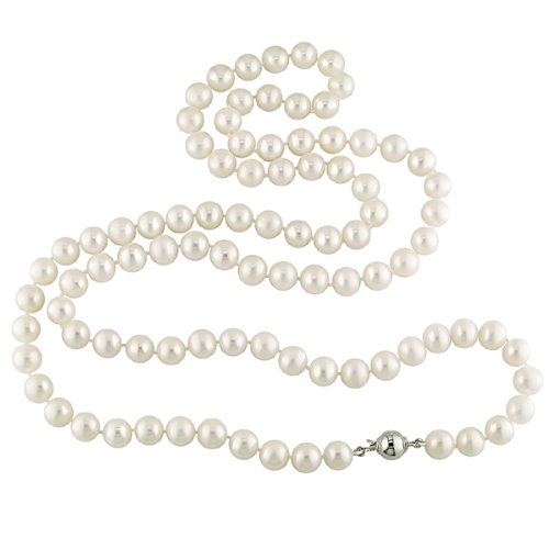 Sterling Silver 8-8.5mm Cultured Pearl Necklace