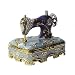 Blue Sewing Machine Box set with Swarovski Crystals 24K Gold Detailing, Trink...