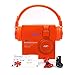 GranVela® A809 Lightweight Foldable Stereo Headphones Adjustable Headband Kids Headsets with Built-in FM Radio, Micro SD Card Player,3.5mm Jack for iPhone, iPad, Android, PC and More (Orange)